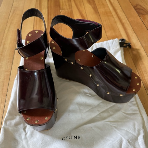 Céline Phoebe Philo Rare clogs platforms Spazzolato leather sandals 38 EU 8 - Picture 13 of 13